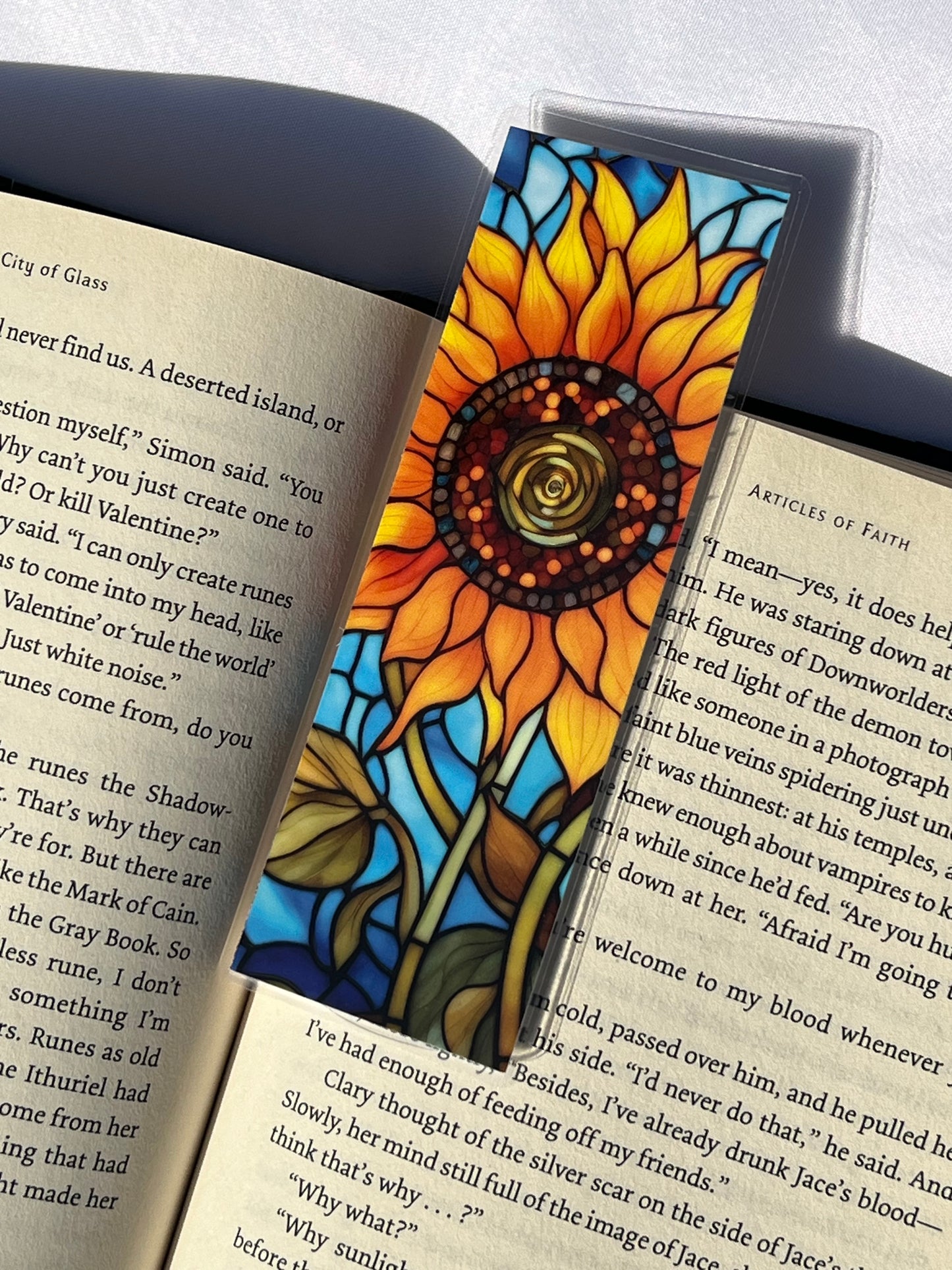 Stained Glass Sunflower Bookmark
