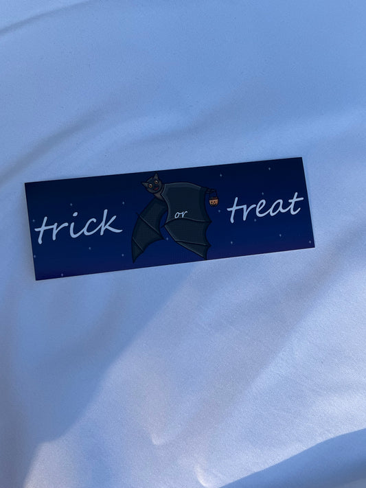 Halloween Bat Trick or Treat Bookmark