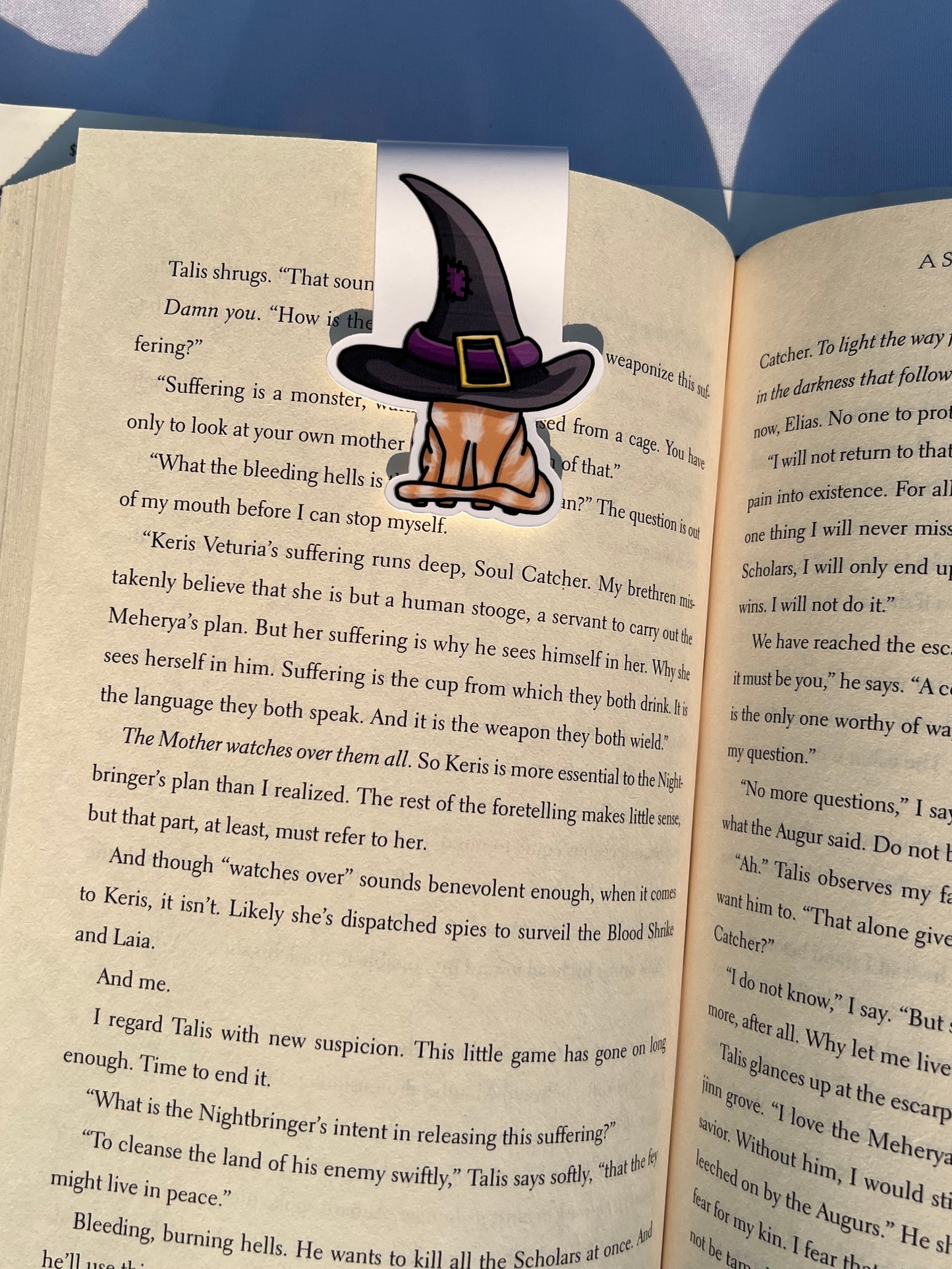 Halloween Cat Wearing a Hat Magnectic Bookmark