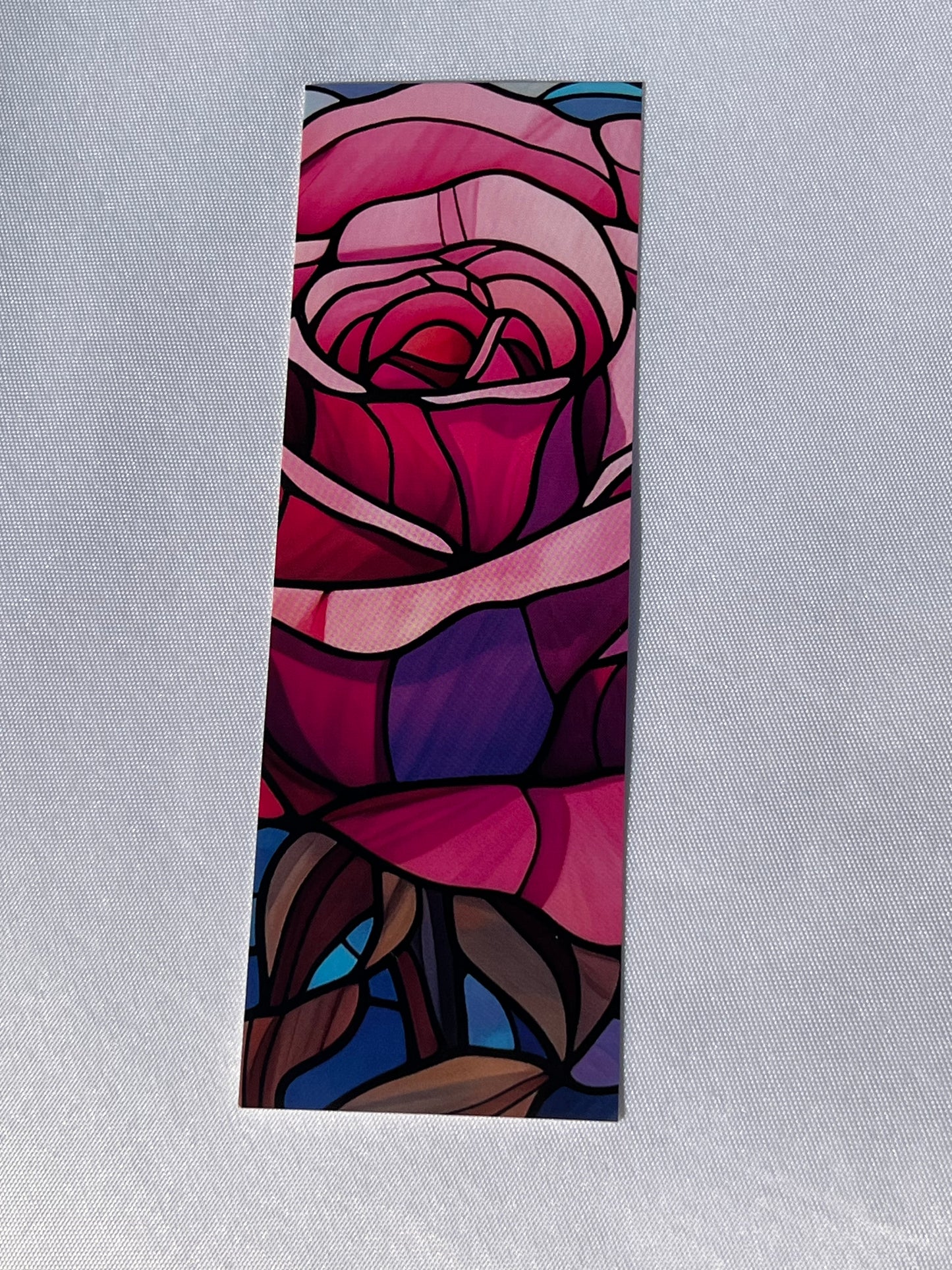 Stained Glass Rose Bookmark