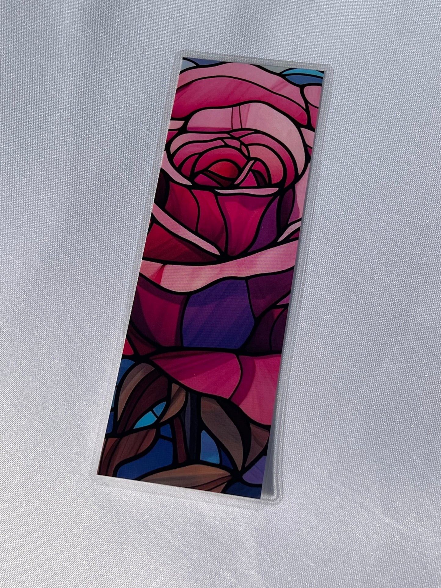 Stained Glass Rose Bookmark