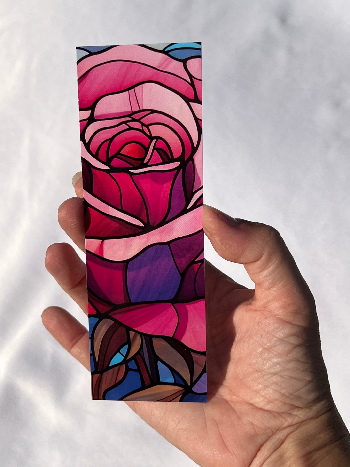 Stained Glass Rose Bookmark