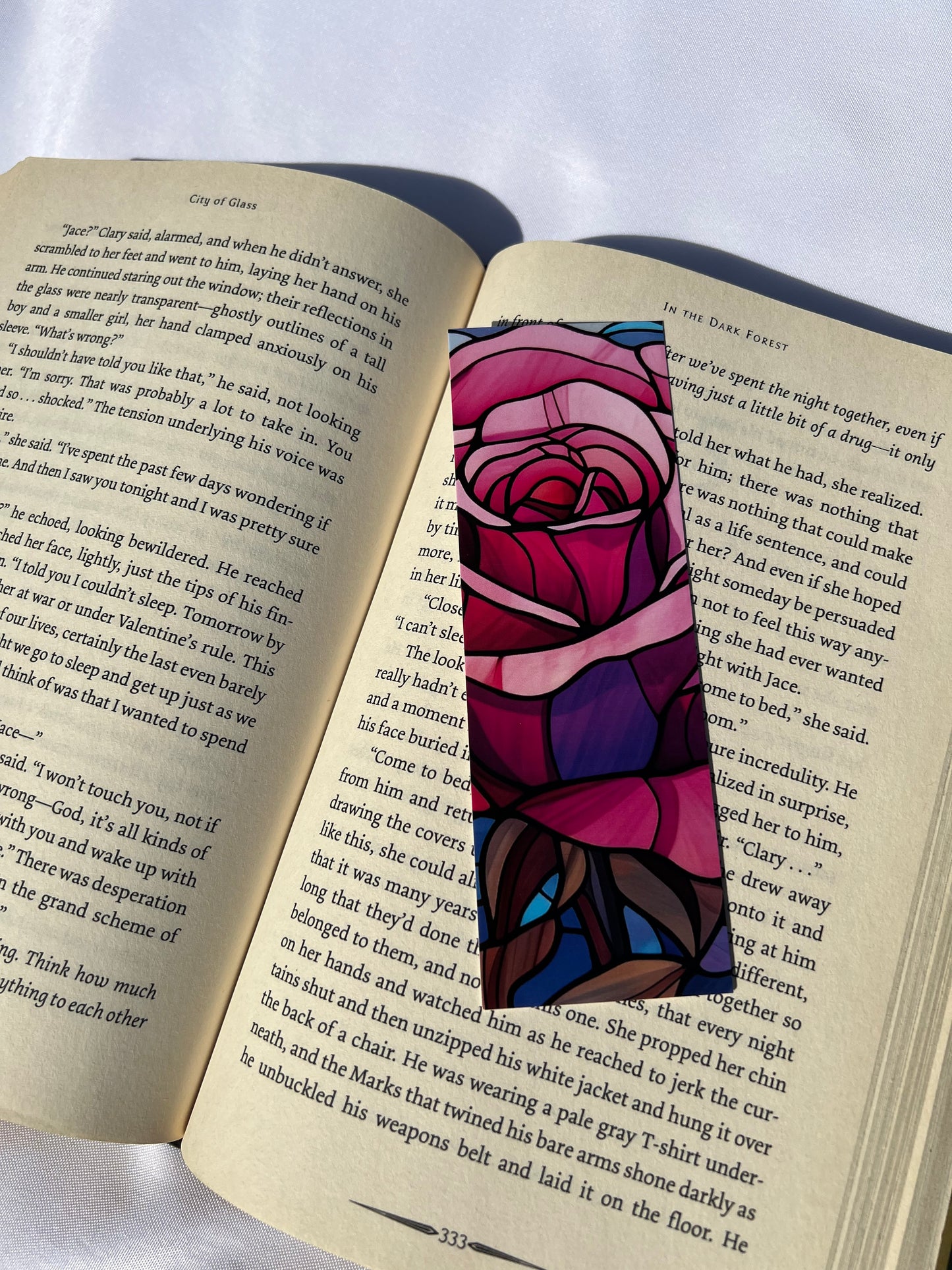 Stained Glass Rose Bookmark