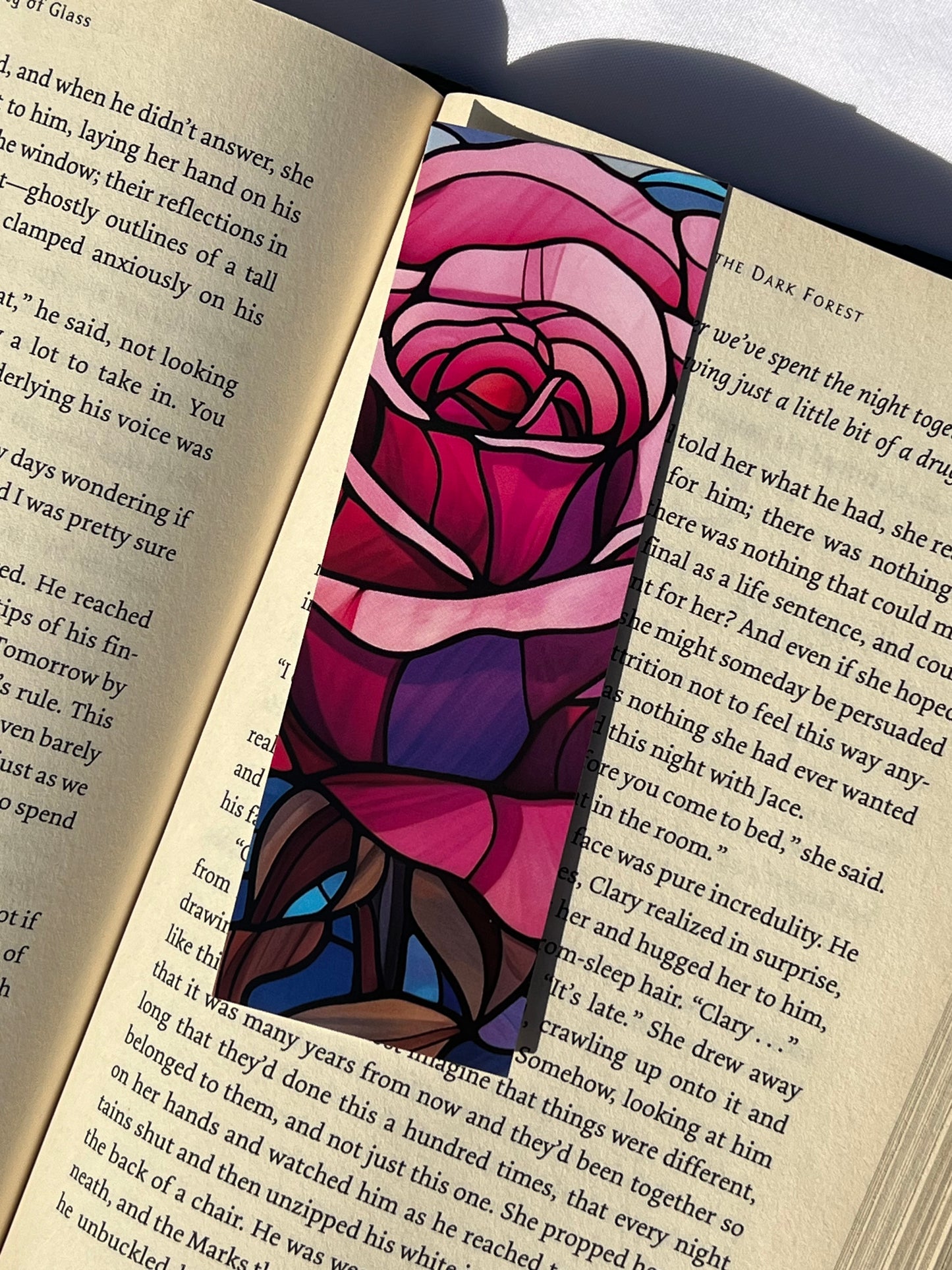 Stained Glass Rose Bookmark